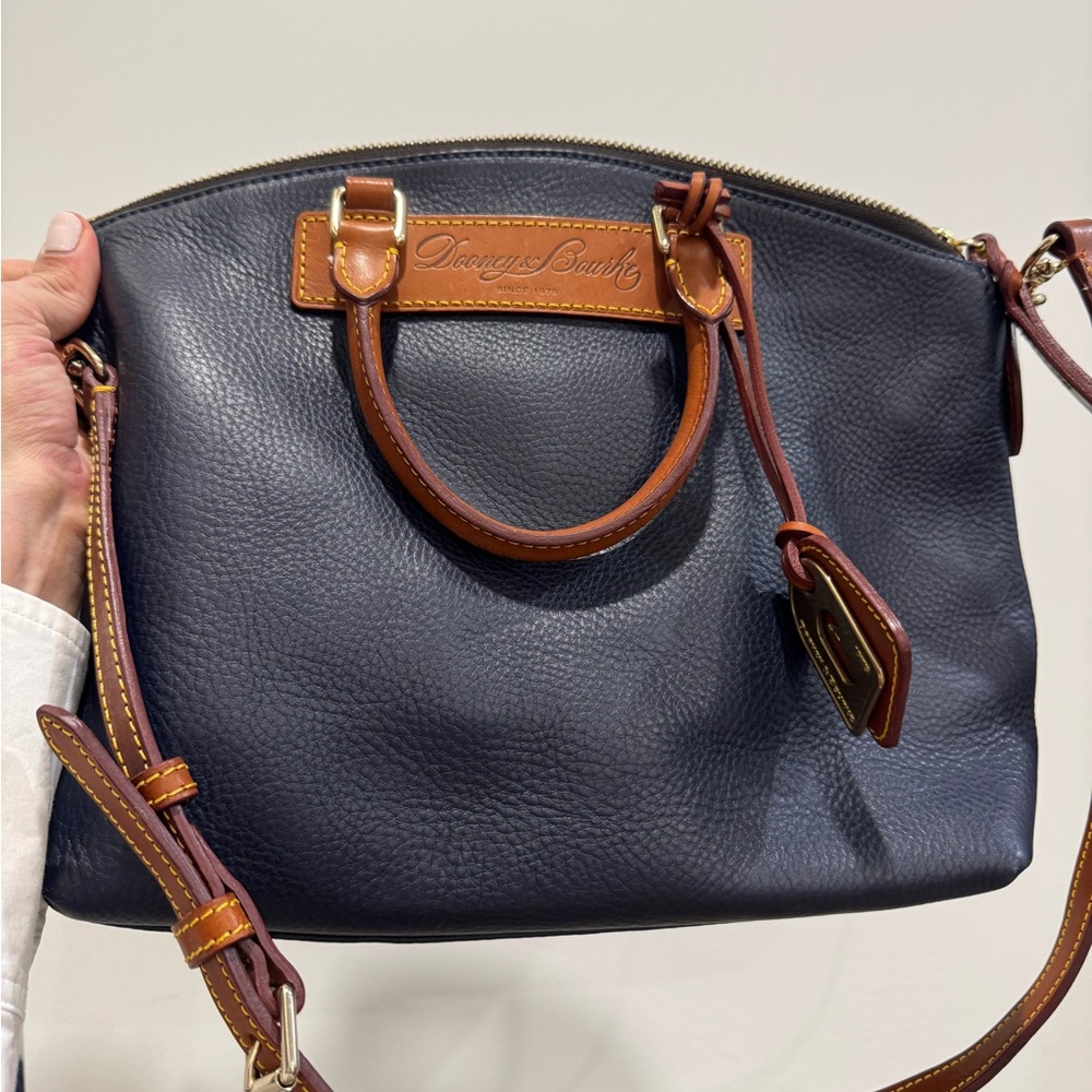 Dooney & Bourke Navy and Brown Crossbody Bag